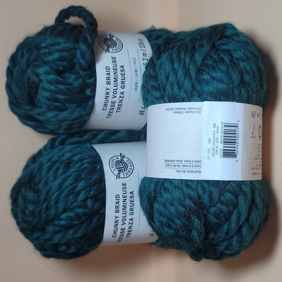 Yarn Bundle  - Loops And Threads Chunky Braid Green - Picture 1 of 2